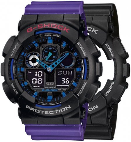 Zegarek męski G-SHOCK SET GA-100-1A2ER + BEZEL 10378531 + PASEK 10498156