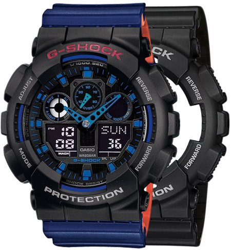 Zegarek męski G-SHOCK SET GA-100-1A2ER + BEZEL 10378531 + PASEK 10527467