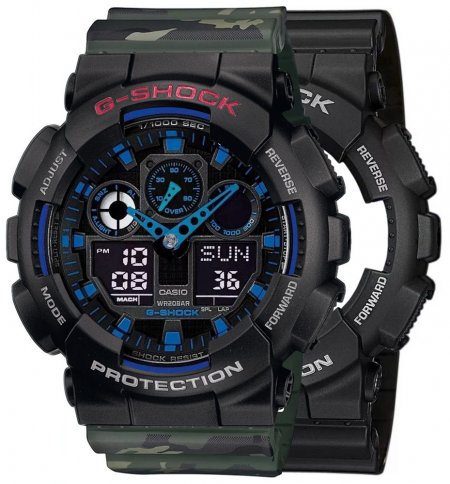 Zegarek męski G-SHOCK SET GA-100-1A2ER + BEZEL 10378531 + PASEK 10561429