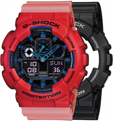 Zegarek męski G-SHOCK SET GA-100-1A2ER + BEZEL 10395289 + PASEK 10498150