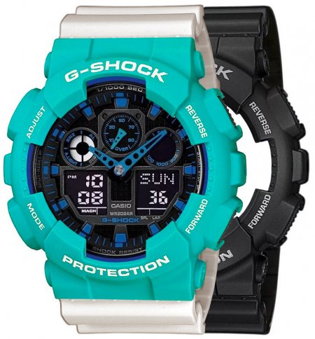 Zegarek męski G-SHOCK SET GA-100-1A2ER + BEZEL 10410475 + PASEK 10395227