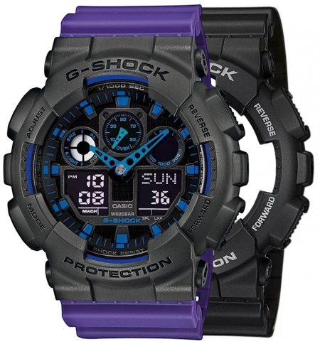 Zegarek męski G-SHOCK SET GA-100-1A2ER + BEZEL 10467795 + PASEK 10498156