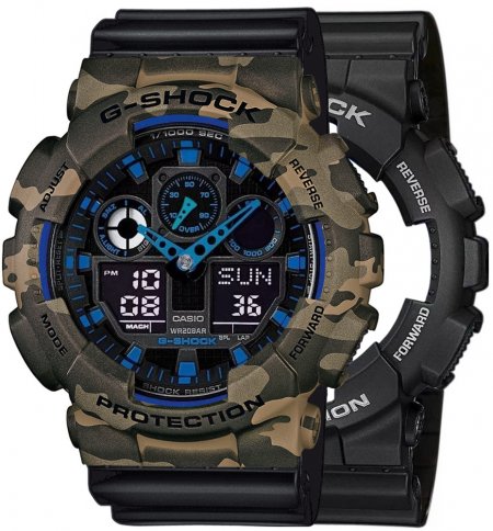 Zegarek męski G-SHOCK SET GA-100-1A2ER + BEZEL 10507070 + PASEK 10347688