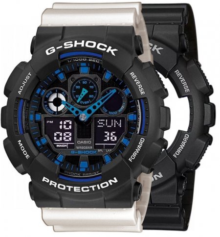 Zegarek męski G-SHOCK SET GA-100-1A2ER + BEZEL 10508136 + PASEK 10395227