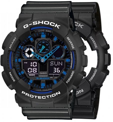 Zegarek męski G-SHOCK SET GA-100-1A2ER + BEZEL 10508136 + PASEK 10467764