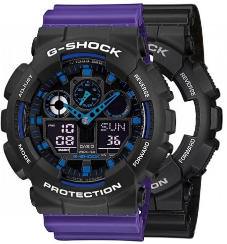 Zegarek męski G-SHOCK SET GA-100-1A2ER + BEZEL 10508136 + PASEK 10498156