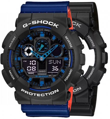 Zegarek męski G-SHOCK SET GA-100-1A2ER + BEZEL 10508136 + PASEK 10527467