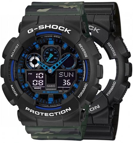 Zegarek męski G-SHOCK SET GA-100-1A2ER + BEZEL 10508136 + PASEK 10561429