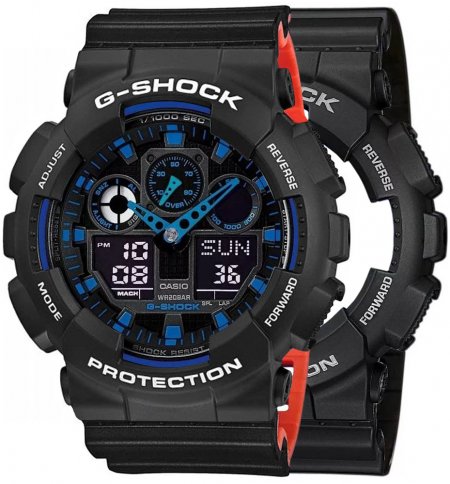Zegarek męski G-SHOCK SET GA-100-1A2ER + BEZEL 10508136 + PASEK 10577142