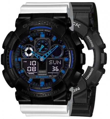 Zegarek męski G-SHOCK SET GA-100-1A2ER + BEZEL 10523429 + PASEK 10347710