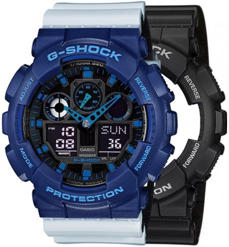 Zegarek męski G-SHOCK SET GA-100-1A2ER + BEZEL 10527398 + PASEK 10527469