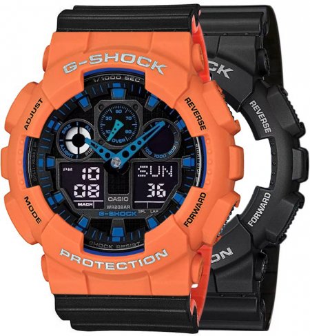 Zegarek męski G-SHOCK SET GA-100-1A2ER + BEZEL 10589006 + PASEK 10577142