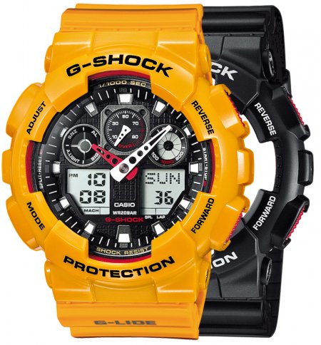 Zegarek męski G-SHOCK SET GA-100-1A4ER + BEZEL 10347601 + PASEK 10457913