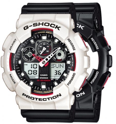 Zegarek męski G-SHOCK SET GA-100-1A4ER + BEZEL 10395292 + PASEK 10347688