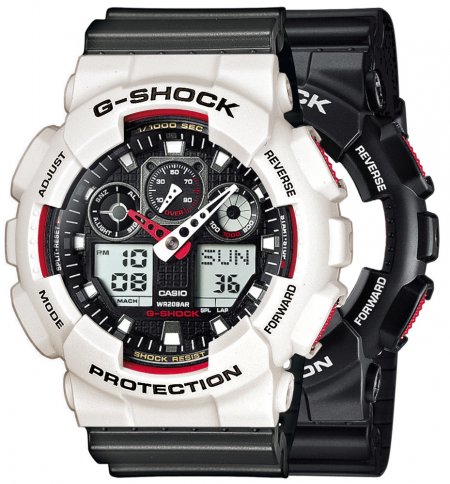 Zegarek męski G-SHOCK SET GA-100-1A4ER + BEZEL 10395292 + PASEK 10467764