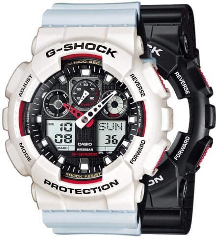 Zegarek męski G-SHOCK SET GA-100-1A4ER + BEZEL 10395292 + PASEK 10527469