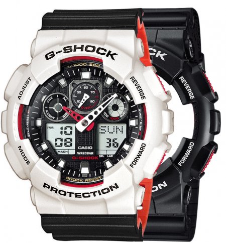 Zegarek męski G-SHOCK SET GA-100-1A4ER + BEZEL 10395292 + PASEK 10577142