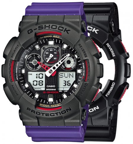 Zegarek męski G-SHOCK SET GA-100-1A4ER + BEZEL 10467795 + PASEK 10498156