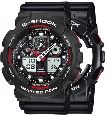 Zegarek męski G-SHOCK SET GA-100-1A4ER + BEZEL 10508136 + PASEK 10347688