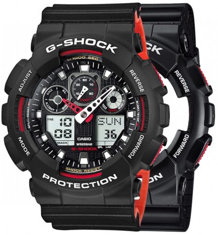 Zegarek męski G-SHOCK SET GA-100-1A4ER + BEZEL 10508136 + PASEK 10577142
