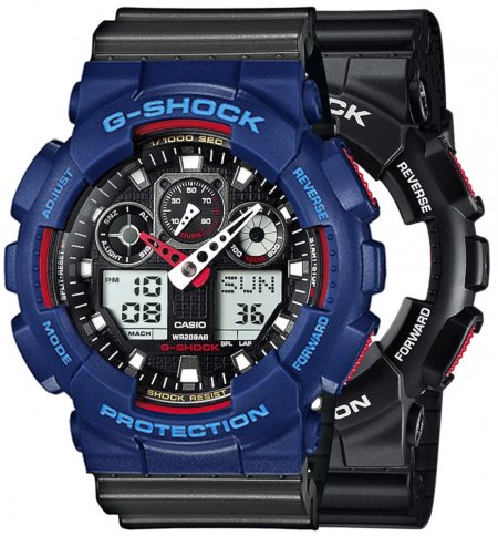 Zegarek męski G-SHOCK SET GA-100-1A4ER + BEZEL 10527398 + PASEK 10467764
