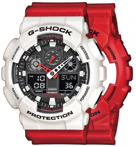 Zegarek męski G-SHOCK SET GA-100B-4AER + BEZEL 10395292 + PASEK 10395226