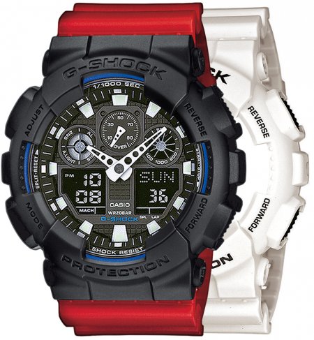 Zegarek męski G-SHOCK SET GA-100B-7AER + BEZEL 10358741 + PASEK 10395226