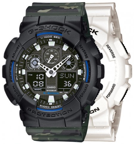 Zegarek męski G-SHOCK SET GA-100B-7AER + BEZEL 10358741 + PASEK 10561429