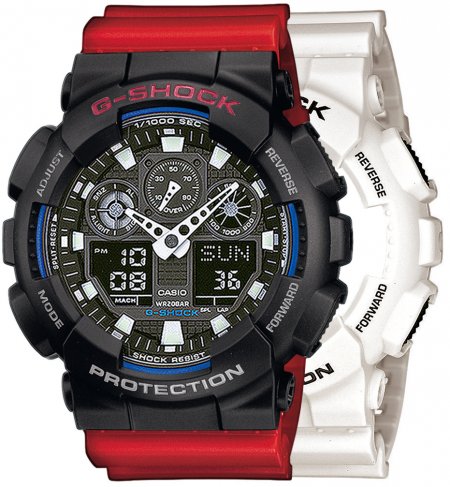 Zegarek męski G-SHOCK SET GA-100B-7AER + BEZEL 10378531 + PASEK 10395226