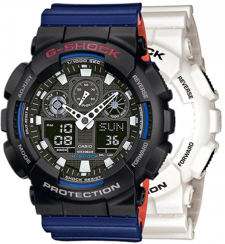 Zegarek męski G-SHOCK SET GA-100B-7AER + BEZEL 10378531 + PASEK 10527467