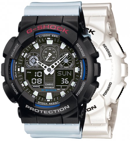 Zegarek męski G-SHOCK SET GA-100B-7AER + BEZEL 10378531 + PASEK 10527469