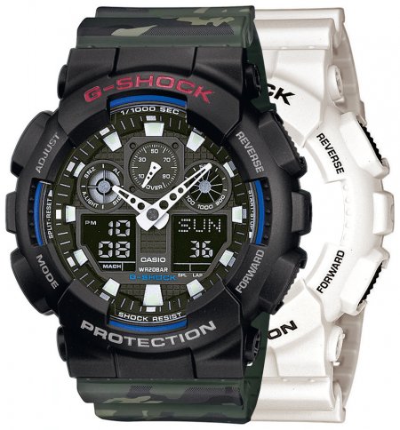 Zegarek męski G-SHOCK SET GA-100B-7AER + BEZEL 10378531 + PASEK 10561429