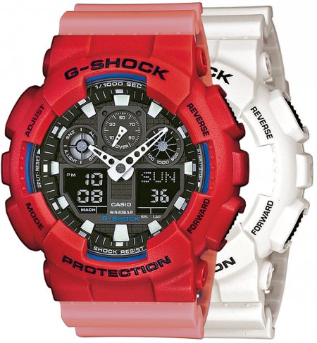 Zegarek męski G-SHOCK SET GA-100B-7AER + BEZEL 10395289 + PASEK 10498150