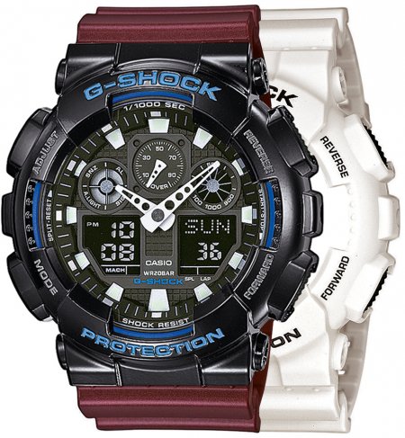 Zegarek męski G-SHOCK SET GA-100B-7AER + BEZEL 10407691 + PASEK 10477355
