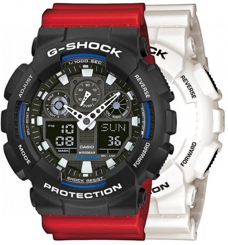 Zegarek męski G-SHOCK SET GA-100B-7AER + BEZEL 10508136 + PASEK 10395226