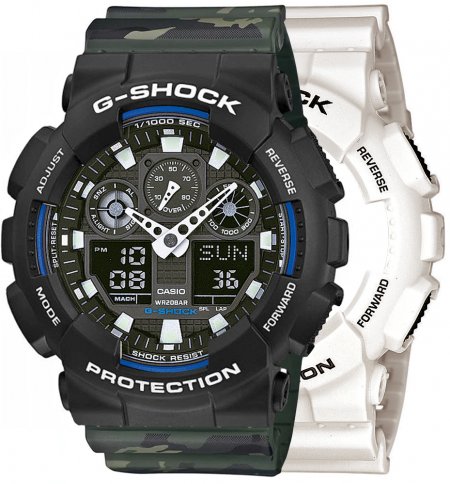 Zegarek męski G-SHOCK SET GA-100B-7AER + BEZEL 10508136 + PASEK 10561429