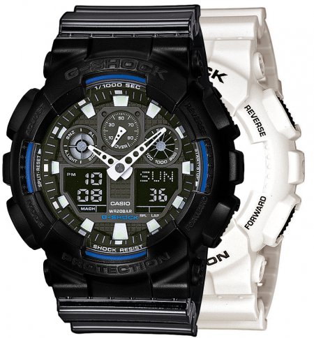 Zegarek męski G-SHOCK SET GA-100B-7AER + BEZEL 10523429 + PASEK 10378391