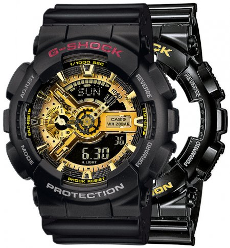 G-SHOCK SET GA-110GB-1AER + BEZEL 10378531 + PASEK 10347688