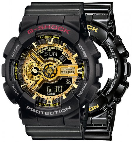 G-SHOCK SET GA-110GB-1AER + BEZEL 10378531 + PASEK 10467764