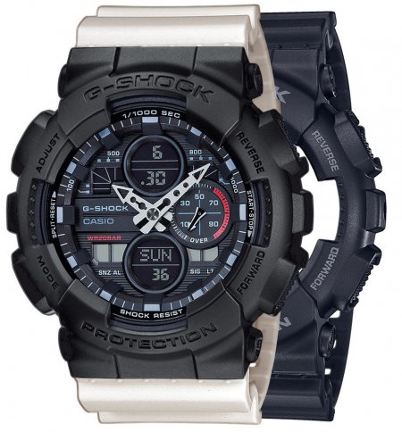 Zegarek męski G-SHOCK SET GA-140-1A1ER + BEZEL 10358741 + PASEK 10395227