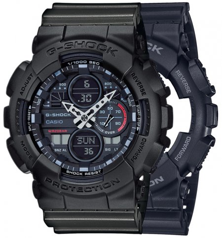 Zegarek męski G-SHOCK SET GA-140-1A1ER + BEZEL 10358741 + PASEK 10467764