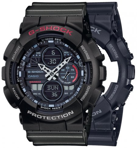 Zegarek męski G-SHOCK SET GA-140-1A1ER + BEZEL 10378531 + PASEK 10467764