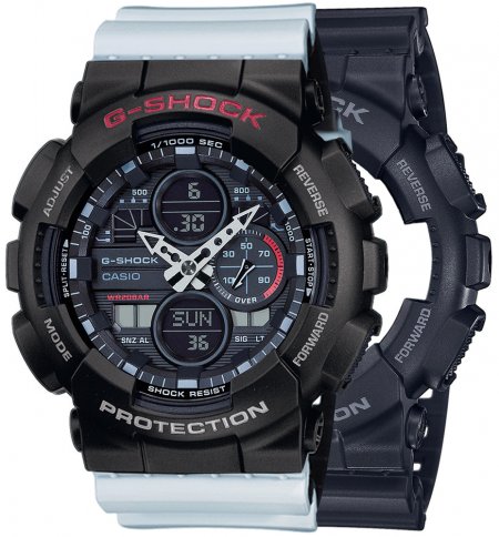 Zegarek męski G-SHOCK SET GA-140-1A1ER + BEZEL 10378531 + PASEK 10527469