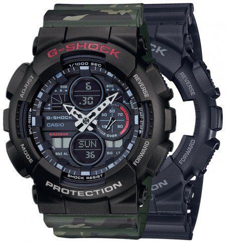 Zegarek męski G-SHOCK SET GA-140-1A1ER + BEZEL 10378531 + PASEK 10561429