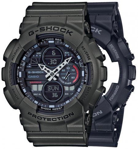 Zegarek męski G-SHOCK SET GA-140-1A1ER + BEZEL 10467795 + PASEK 10467764