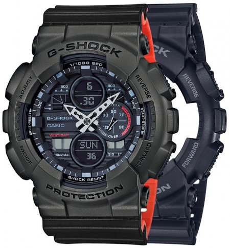 Zegarek męski G-SHOCK SET GA-140-1A1ER + BEZEL 10467795 + PASEK 10577142