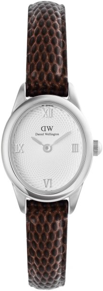 Zegarek Daniel Wellington DW00100888 Ophelia Mini Brown Lizard White Guilloché Silver