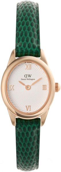 Zegarek Daniel Wellington DW00100895 Ophelia Mini Green Lizard White Guilloché Rose Gold