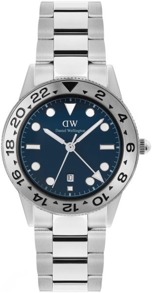 Zegarek Daniel Wellington DW00100922 Iconic GMT Link Brushed Bezel Silver