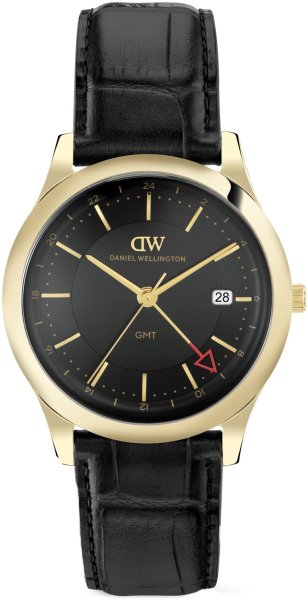 Zegarek Daniel Wellington DW00100977 Pathfinder GMT Black-Croc Black Gold 39mm